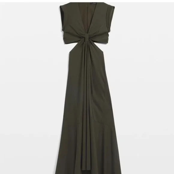 WHBM V-NECKLINE CUTOUT MIDI DRESS - Picture 3 of 4